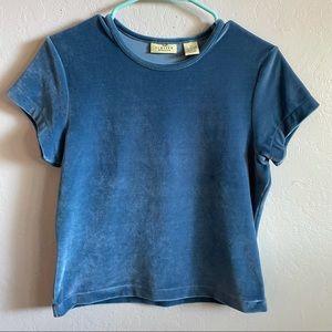 Light Blue Velvet Top